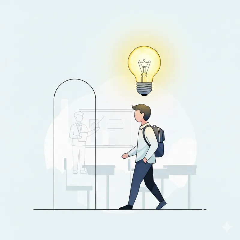 Student learning something new